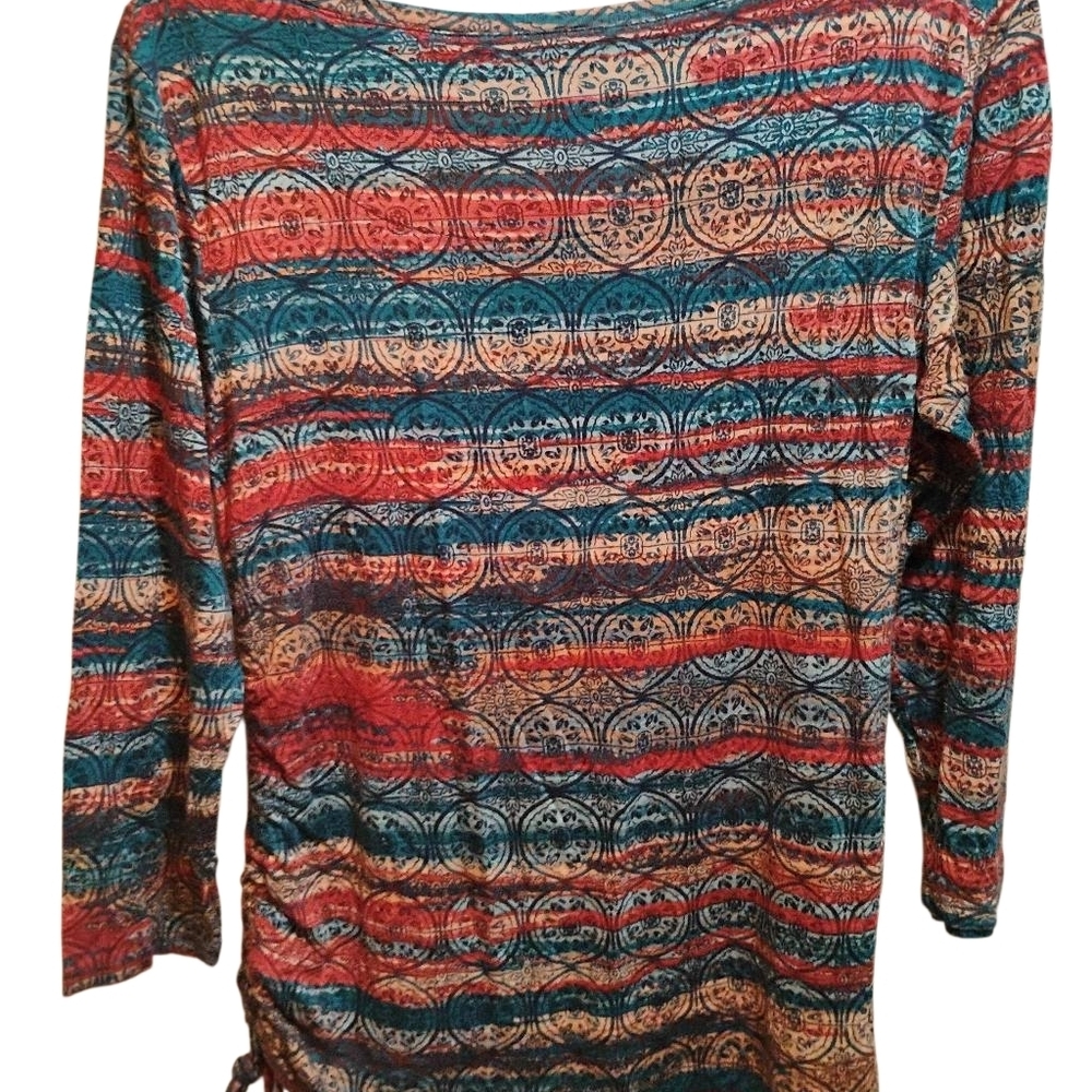 Ruby Rd. Multicolor Patterned Long Sleeve Top - Picture 4 of 11